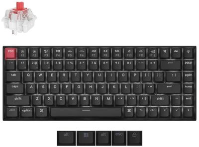 Keychron Клавиатура механическая K2 V3 84Key, K pro Red, USB-A, QMK, EN/RU, White led, черный