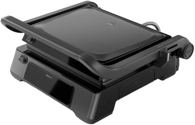 Гриль Philips прижимний Series 7000, 2200Вт, з`ємні пластини,термощуп, розкриття на 180°, метал, чор