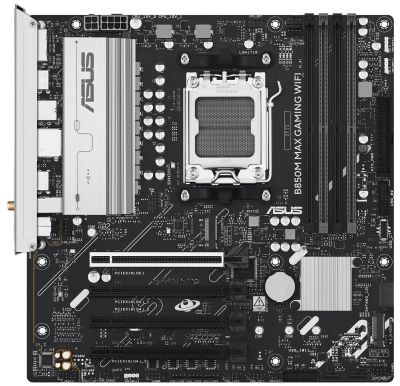 Материнcька плата ASUS B850M MAX GAMING WIFI sAM5 B850 4xDDR5 M.2 HDMI DP Wi-Fi BT mATX