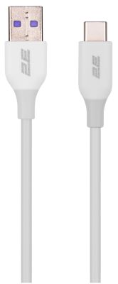 Кабель 2E USB-A > USB-C заряджання/синхронізації 15Вт, 1м, білий