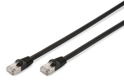 Патч-корд DIGITUS CAT 6 S-FTP, 1м, AWG 27/7, LSZH, зовнішній, чорний