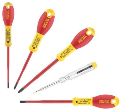 Викрутка Stanley FatMax для робіт під напругою 1000В, прямий шліц 3.5х75мм/ 5.5х150мм, викрутки під