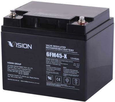 Акумуляторна батарея Vision FM, 12В, 45А•год, AGM