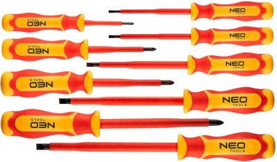 Викрутки Neo Tools діелектрична, SL,PH, сталь S2, набір 9шт