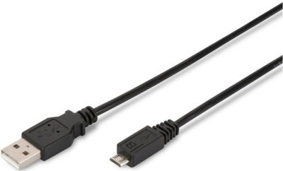 Кабель DIGITUS USB-A > micro USB заряджання/синхронізації, 1.8м, чорний