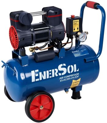 Компресор повітряний EnerSol ES-AC285-24-2OF безолійний 230В 1.08кВт, 24л, 285л/хв, 8бар, 14.5кг