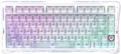 Клавіатура механічна GravaStar Mercury K1 Lite 80keys, GravaStar x BSUN Grey, BT/WL/USB, RGB, Crysta