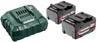 Набір акумулятора та зарядного пристрою Metabo 18В 2х4А·год ЗП ASC55