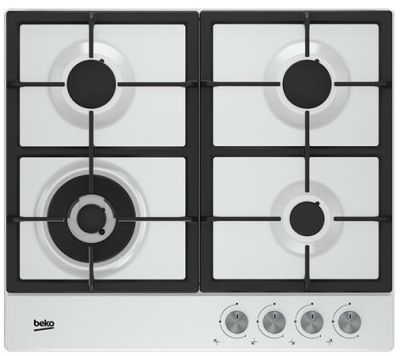 Варильна поверхня Beko газова, 60см, чавун, білий