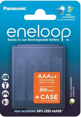 Акумулятор Panasonic Eneloop NI-MH  AAA 800 мАг, 4 шт, з кейсом для зберігання