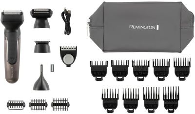 Тример Remington One, для бороди, вусів, голови та тіла, носа та вух, акум., насадок-18, сталь, чорн