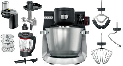 Bosch Кухонна машина Bosch 1600 Вт, металева чаша, корпус із металу та пластику, 12 насадок, сірий