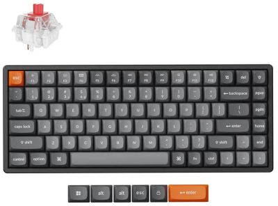 Клавіатура механічна Keychron K2 MAX 84Key, K super Red, WL/BT/USB-A, QMK, EN/RU/UZ, RGB, черный