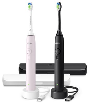 Щітка зубна електр. Philips, Sonicare 3100 series, набір , 2шт в наборі , чорний, рожевий