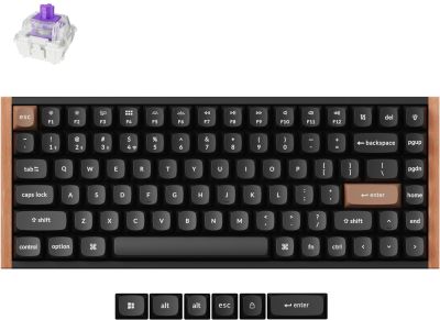 Клавіатура механічна Keychron K2 HE 84Key, Gateron Double-Rail Magnetic Nebula, WL/BT/USB-A, QMK, Ho
