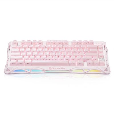 Клавіатура механічна GravaStar Mercury K1 80keys, GravaStar x Kailh Cheery Pink, EN, BT/WL/USB, Saku