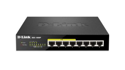 Комутатор D-Link DGS-1008P, 8xGE (4xGE PoE, 4xGE), 68W