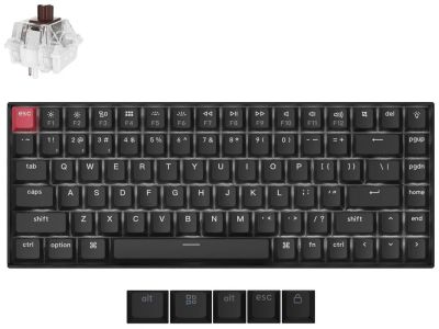 Keychron Клавиатура механическая K2 V3 84Key, K pro Brown, USB-A, QMK, EN/RU, White led, черный