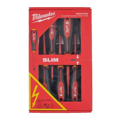 Викрутки Milwaukee ізольовані VDE до 1000В, SL2,5, SL3, SL4, SL5.5, PH1,PH2, викрутка-тестер набір 7
