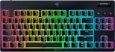 Клавіатура механічна Razer BlackWidow V4 Low-profile TKL HyperSpeed, 87key, Green Switch, USB-A/WL/B