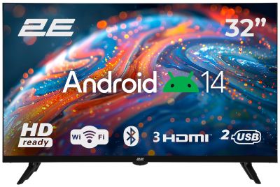 Телевізор 32" 2E LED HD 60Hz Smart Android Black