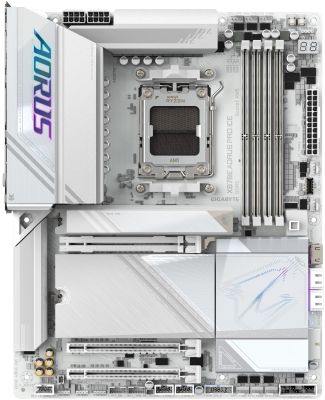Материнська плата GIGABYTE X870E AORUS PRO ICE sAM5 X870 4xDDR5 M.2 HDMI Wi-Fi BT ATX білий