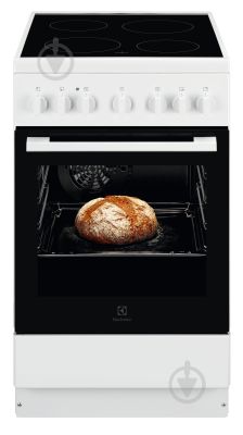 Плита Electrolux електрична склокерамічна, 57л, 50x60см, конвекція, білий