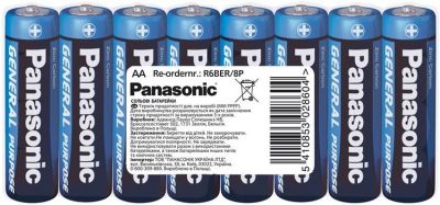 Батарейка Panasonic GENERAL PURPOSE вугільно-цинкова AA(R6) плівка, 8 шт.