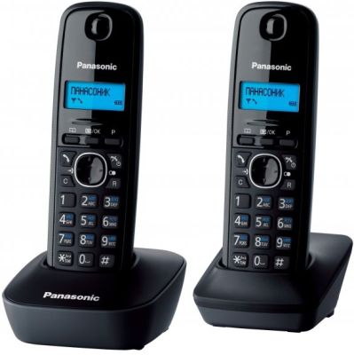 Радіотелефон DECT Panasonic KX-TG1612UAH, чорно-сірий