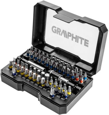 Біти GRAPHITE магнітні подовжувачі 2шт, SL,PH,PZ,H,TX,TT, 25мм, кейс набір 60шт