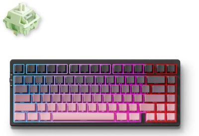 Mchose Клавіатура G75 Pro, Matcha Latte, USB-A/WL/BT, RGB, Black Pink