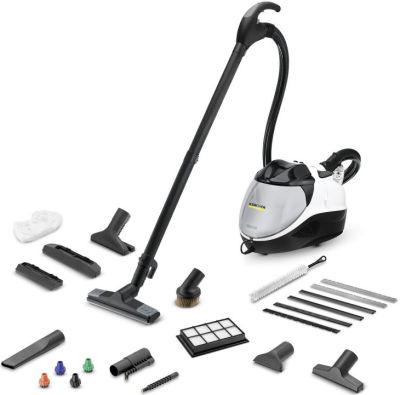 Паропилосос Karcher SV 7, 2200Вт, вологе прибирання, вода -0.45л, HEPA, обробка парою, біло-чорний