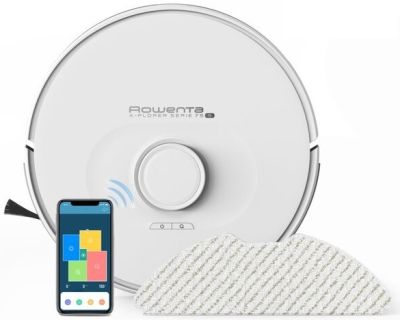 Робот-пилосос Rowenta X-Plorer Serie 75 S, h=9.5см, вологе прибирання, конт пил -0.4л, вода -0.3л, а