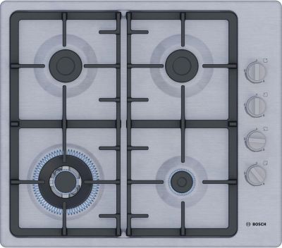 Варильна поверхня Bosch  газова, 60см, чавун, WOK, нерж