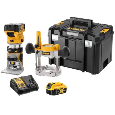 Фрезер акумуляторний DeWalt XR Li-lon 18В акб 2х5А·год цанга 6 та 8мм 16000-25500об/хв 30мм ЗП 3.05к