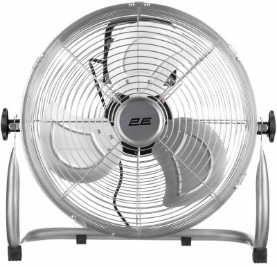 Вентилятор підлоговий 2E PowerWind 35C професійний, 35см, 65Вт, кнопки, двигун мідь 100%, срібний