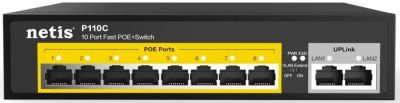 Комутатор Netis P110C 10xFE (8xPoE), 120Вт, Некерований