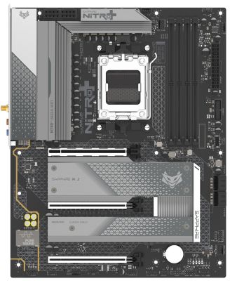 Материнcька плата SAPPHIRE NITRO+ B850A WIFI7 sAM5 B850 4xDDR5 M.2 HDMI DP Wi-Fi BT ATX