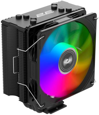 Процесорний кулер 2E GAMING Air Cool ACN120B-ARGB, LGA1851, 1700, 1200, 115x, 1366, AM5, AM4, AM3, A