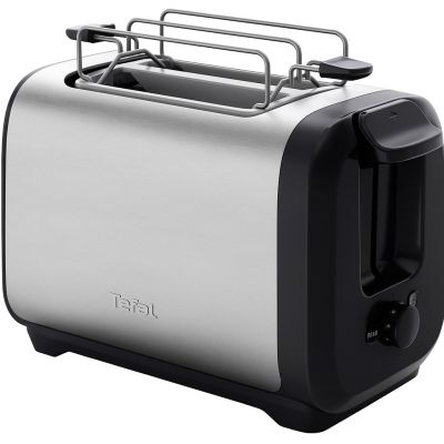 Тостер Tefal Subito 1100Вт, розморожування, щипці, нерж. сталь, чорний