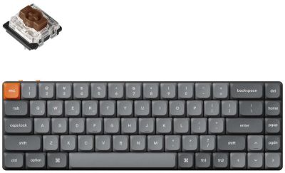 Keychron Mechanical keyboard K7 Max 84 keys, Gateron Brown, WL/BT/USB-A, RGB, black