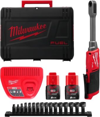 Гайковерт ударний кутовий акумуляторний Milwaukee M12 FPTR-202X 12В АКБ 2х2А·год 81Нм 350об/хв +набі