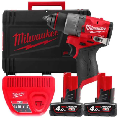 Шурупокрут-дриль акумуляторний Milwaukee M12 FDD2-402X 12В 2х4А·год 45Нм 0-1550об/хв ЗП С12 кейс 1.4