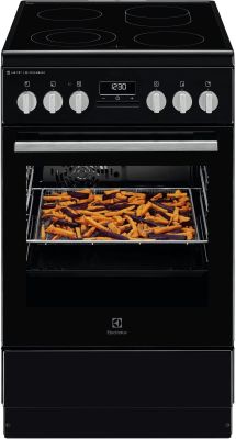Плита Electrolux електрична склокерамічна, 58л, 50x60см, конвекція, пара, чорний