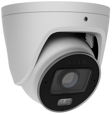 IP-камера дротова Ajax TurretCam HLVF 8 MP White, 2.8–12 мм, PoE, True WDR, IP67, ІЧ 60 м, LED 40 м,