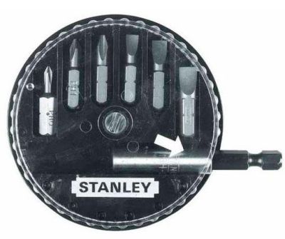 Біти Stanley, 1/4", магнітний бітотримач, SL,PZ, 25мм, кейс, набір 7шт