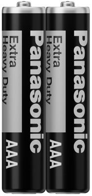 Panasonic Батарейка Panasonic Extra Heavy Duty угольно-цинковая AAA(R3) пленка, 2 шт.