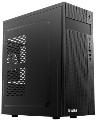 Корпус 2E Alfa E185 без БЖ 1xUSB3.0, 2xUSB2.0, VGA 310мм, ATX, чорний