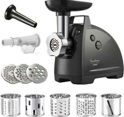 М'ясорубка Tefal HVB Plus, 2000Вт, 2.6кг/хв, 3 решітки, насадка для ковбас, кеббе, томатів, 5 терок,