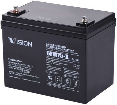 Акумуляторна батарея Vision FM, 12В, 75А•год, AGM